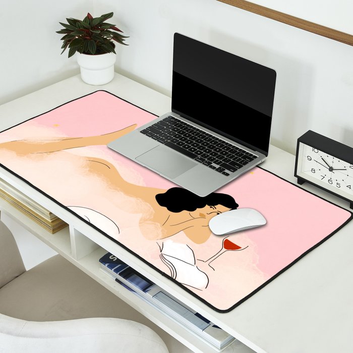 Clouds, Wine and Cat Desk Mat Gallery Image 2