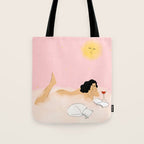 Clouds, Wine and Cat Tote Bag Gallery Image 1