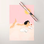 Clouds, Wine and Cat Wrapping Paper Gallery Image 1