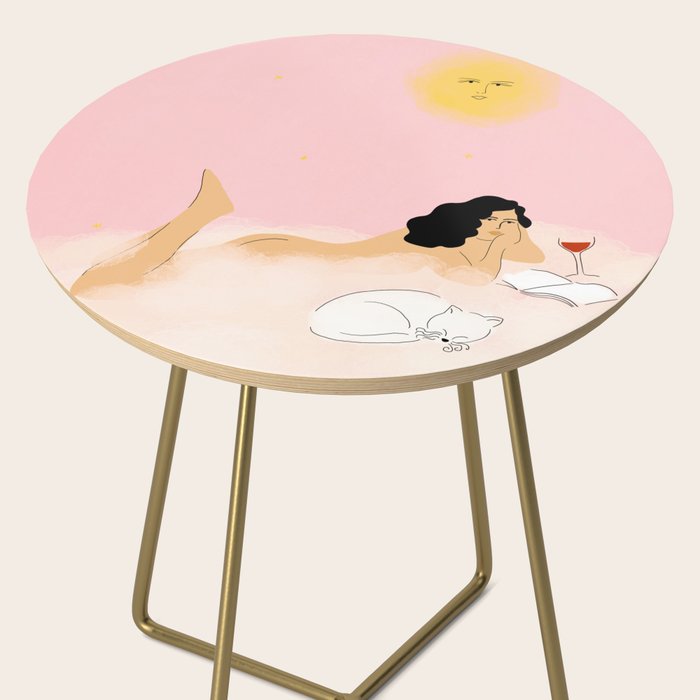 Clouds, Wine and Cat Side Table Gallery Image 2