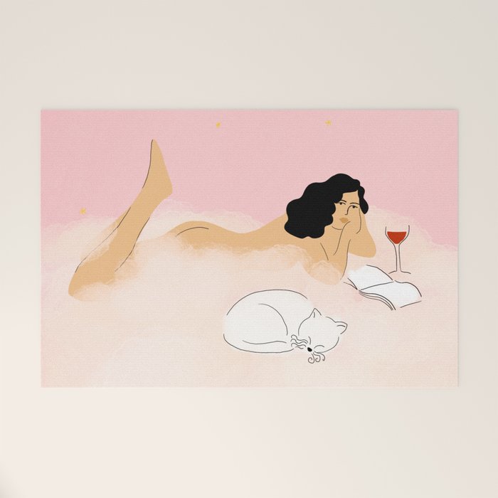 Clouds, Wine and Cat Welcome Mat Gallery Image 1