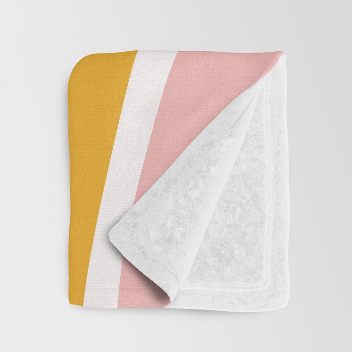 Abstract Shapes 37 in Mustard Yellow and Pale Pink Throw Blanket Gallery Image 3