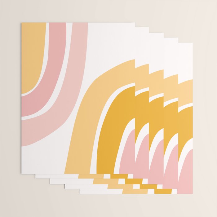 Abstract Shapes 37 in Mustard Yellow and Pale Pink Wrapping Paper Gallery Image 3