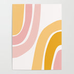 Abstract Shapes 37 in Mustard Yellow and Pale Pink Poster Gallery Image 4