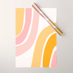 Abstract Shapes 37 in Mustard Yellow and Pale Pink Wrapping Paper Gallery Image 1