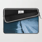 Black Sand Beach with snow in Iceland during a storm â Moody Landscape Photography Laptop Sleeve Gallery Image 2