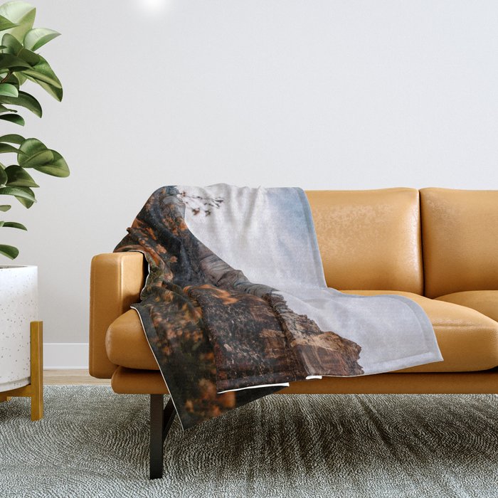Zion Canyon through the Flora Throw Blanket Gallery Image 1