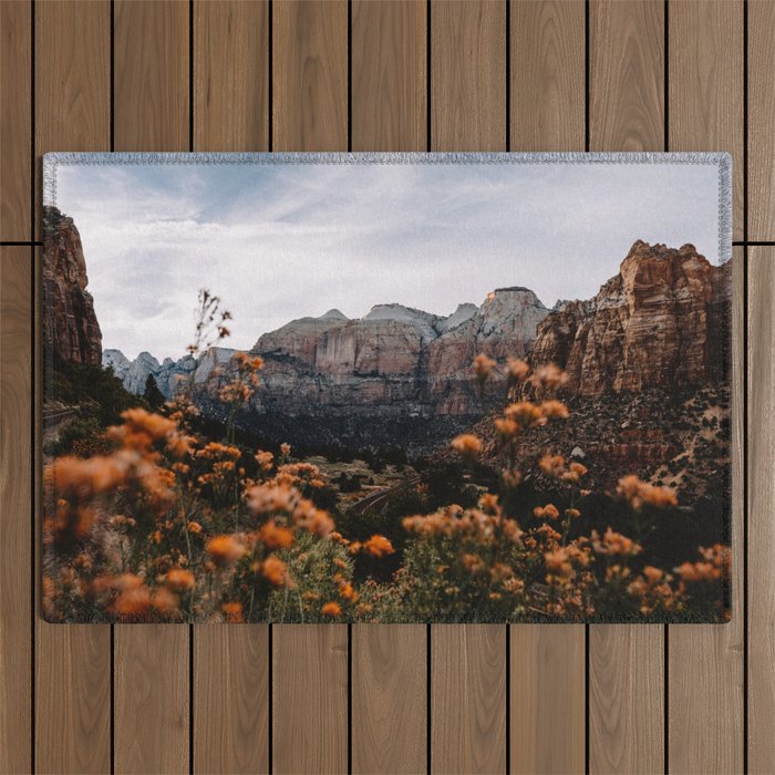 Zion Canyon through the Flora Outdoor Rug Gallery Image 1