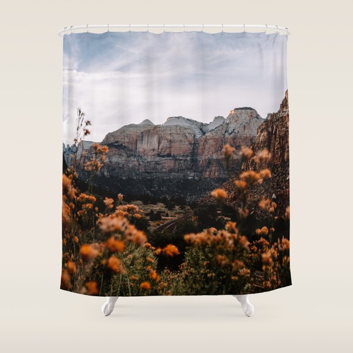 Zion Canyon through the Flora Shower Curtain Gallery Image 1