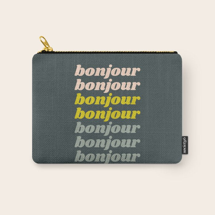 Bonjour in Pretty Pastels Carry All Pouch Gallery Image 1