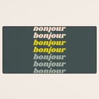 Bonjour in Pretty Pastels Desk Mat Gallery Image 3