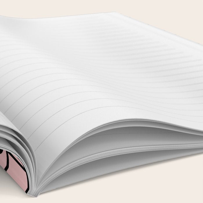 Mid Century Modern Rektangel Geometric Light Pink and Black Pattern Notebook Gallery Image 2
