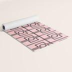 Mid Century Modern Rektangel Geometric Light Pink and Black Pattern Yoga Mat Gallery Image 2