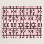 Mid Century Modern Rektangel Geometric Light Pink and Black Pattern Jigsaw Puzzle Gallery Image 1