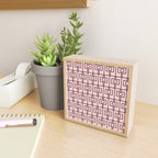 Mid Century Modern Rektangel Geometric Light Pink and Black Pattern Mini Art Print Gallery Image 2