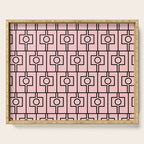 Mid Century Modern Rektangel Geometric Light Pink and Black Pattern Serving Tray Gallery Image 1
