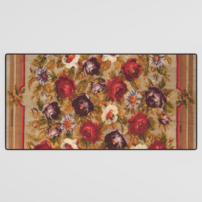 Antique Russian Bessarabian Floral Rug Print Desk Mat Gallery Image 3