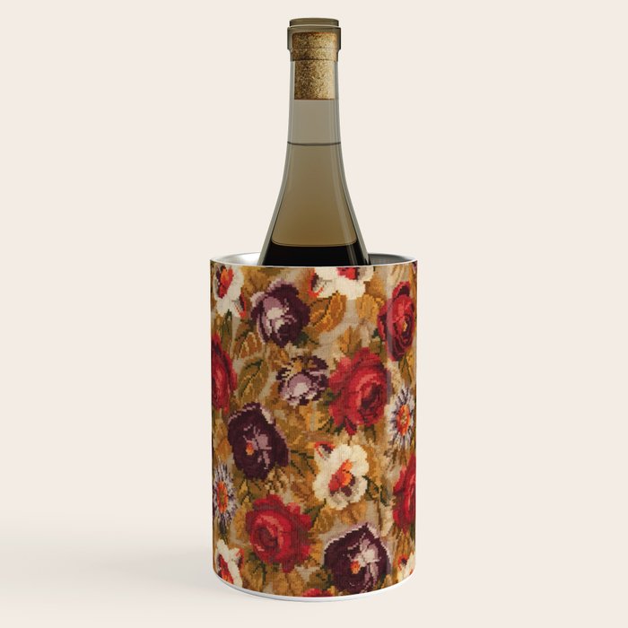 Antique Russian Bessarabian Floral Rug Print Wine Chiller Gallery Image 1