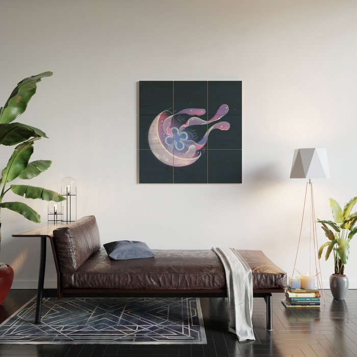 Moon jelly Wood Wall Art Gallery Image 2