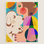 Girl with Cute Puppy Jigsaw Puzzle Gallery Image 1