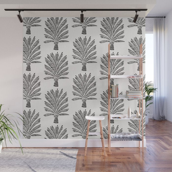 Palm Tree - Black Wall Mural Gallery Image 1