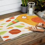 Autumn bird and leaves Outdoor Rug Gallery Image 2