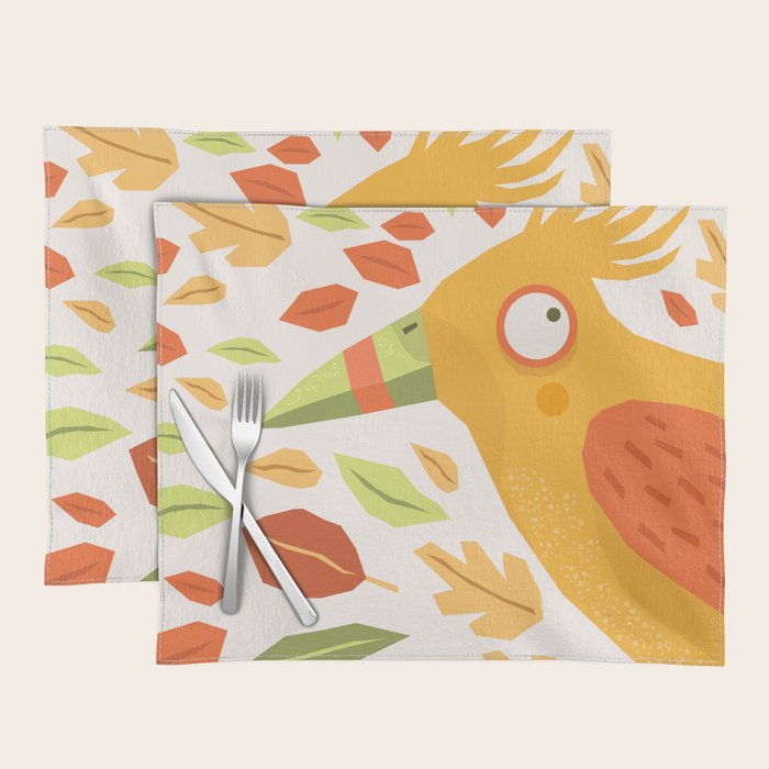 Autumn bird and leaves Placemat Gallery Image 1