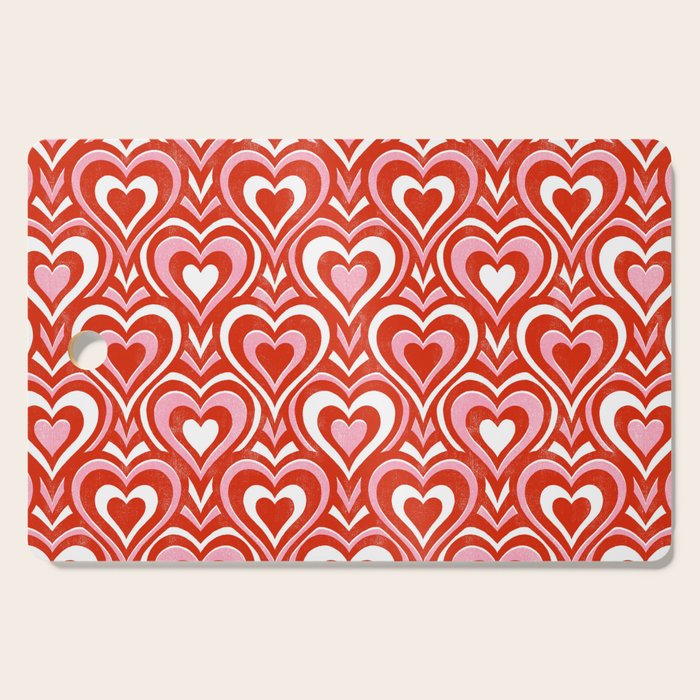 Sweethearts - red, pink, and white  Cutting Board Gallery Image 1