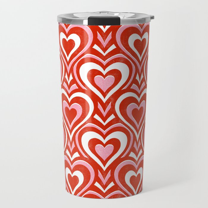 Sweethearts - red, pink, and white  Travel Mug Gallery Image 1