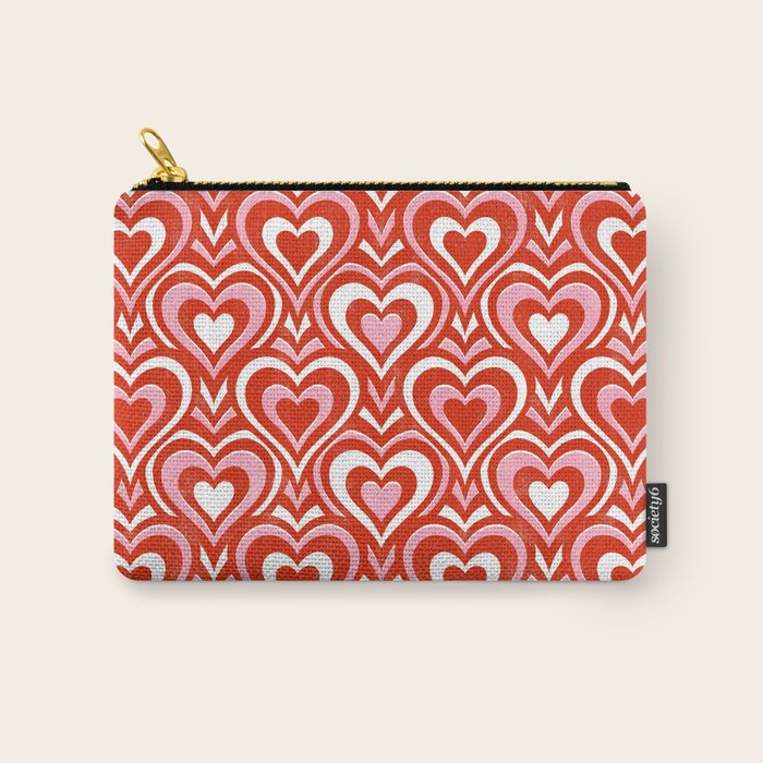 Sweethearts - red, pink, and white  Carry All Pouch Gallery Image 1