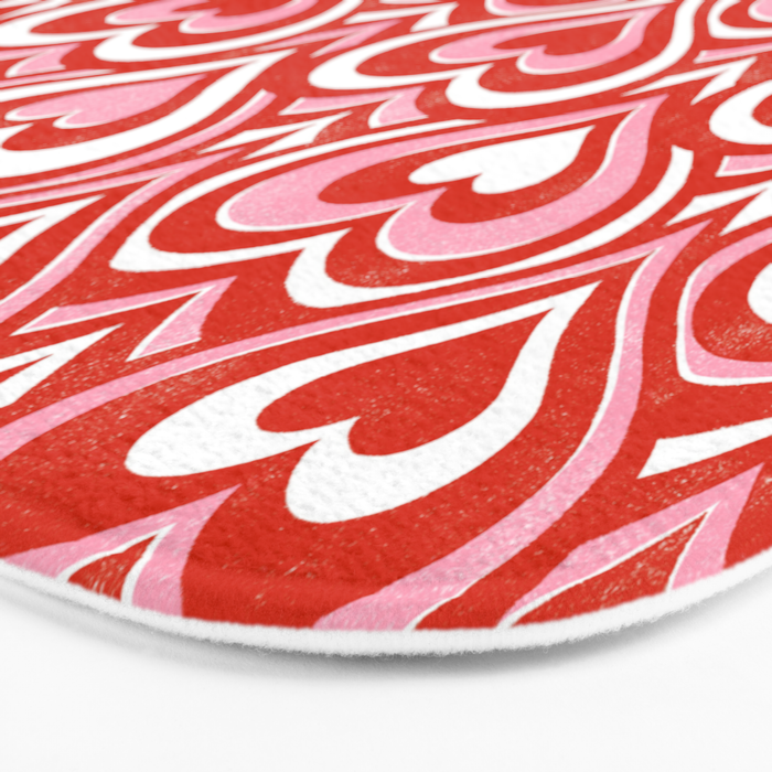 Sweethearts - red, pink, and white  Bath Mat Gallery Image 3