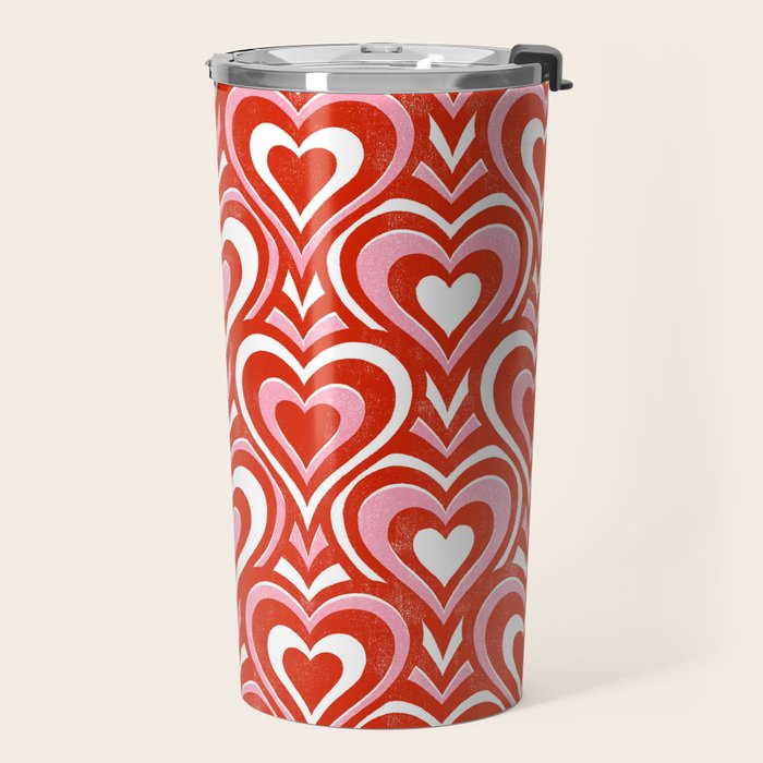 Sweethearts - red, pink, and white  Travel Mug Gallery Image 2