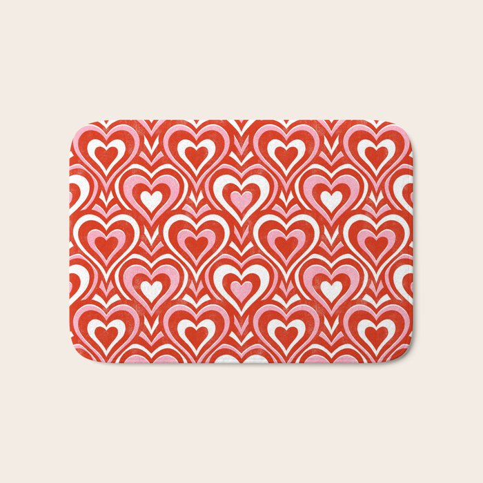 Sweethearts - red, pink, and white  Bath Mat Gallery Image 1