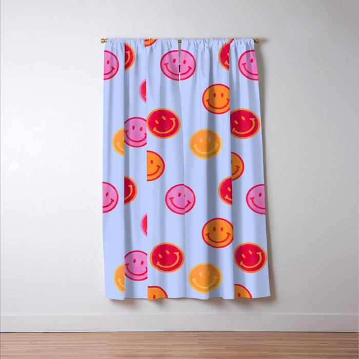 Smiling faces pattern no2 Window Curtain Gallery Image 3