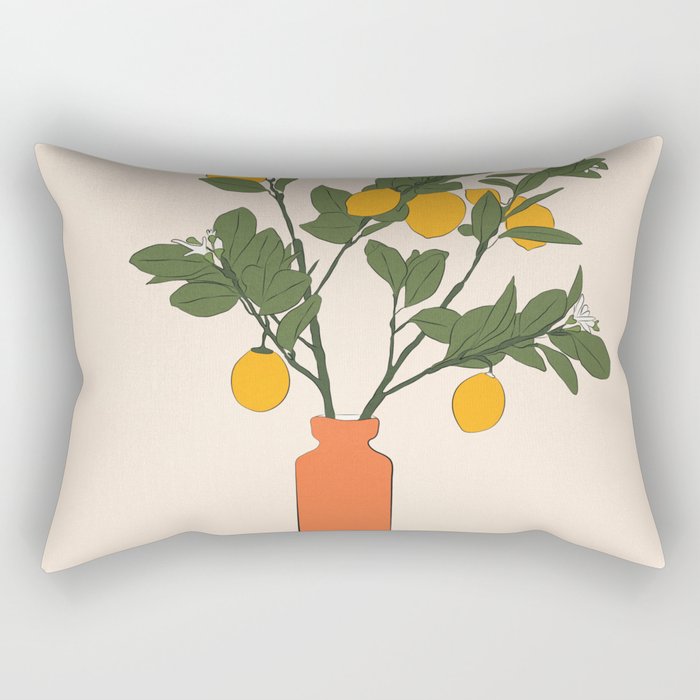 Ripe Lemon Plant Rectangular Pillow Gallery Image 2