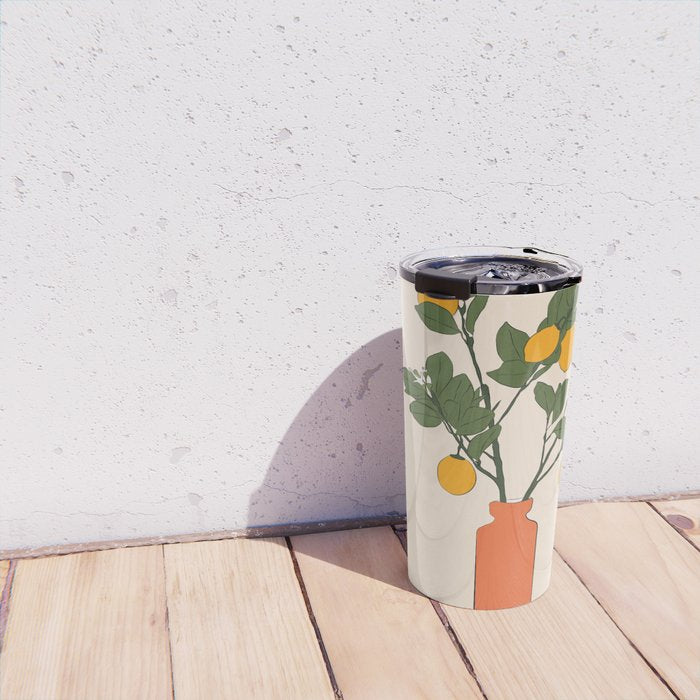 Ripe Lemon Plant Travel Mug Gallery Image 4