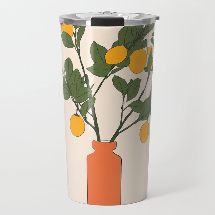 Ripe Lemon Plant Travel Mug Gallery Image 1