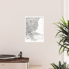 Detroit White Map Poster Gallery Image 2