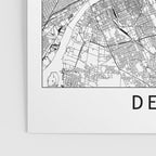 Detroit White Map Poster Gallery Image 3