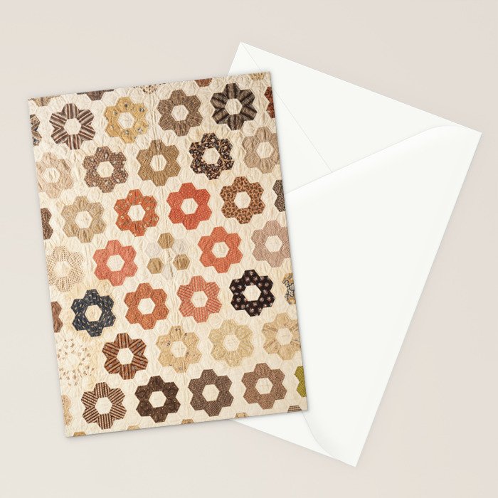 Vintage Multicolor Patchwork Quilt Stationery Card Gallery Image 2