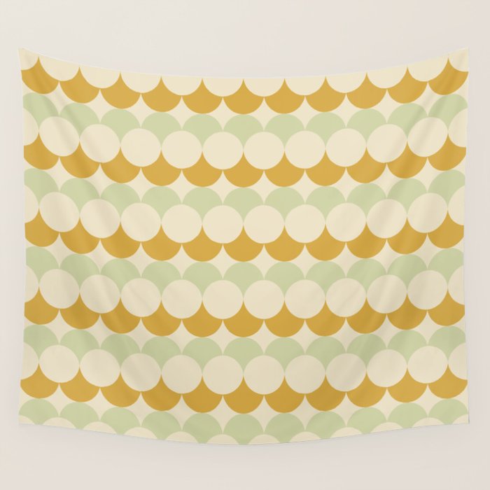 Retro Circular Pattern III Wall Tapestry Gallery Image 4