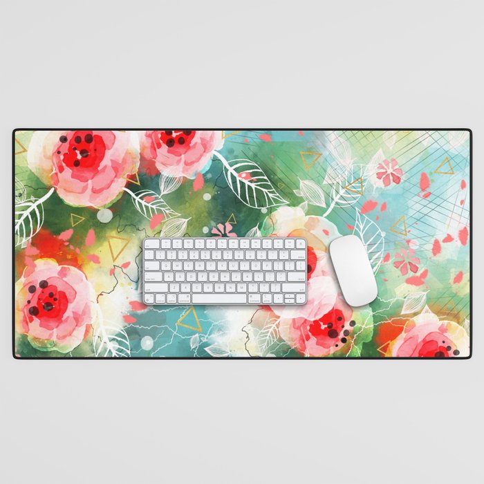 Abstract painting nature and geometric Desk Mat Gallery Image 1