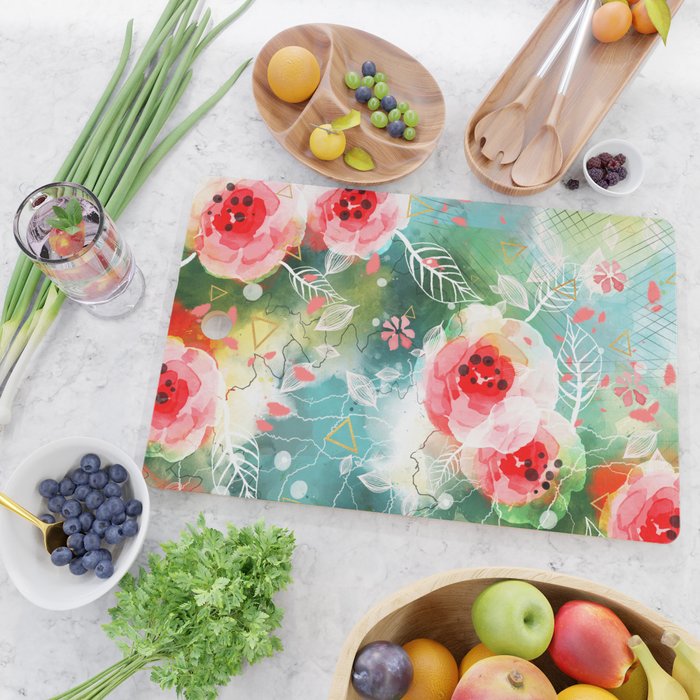 Abstract painting nature and geometric Cutting Board Gallery Image 2