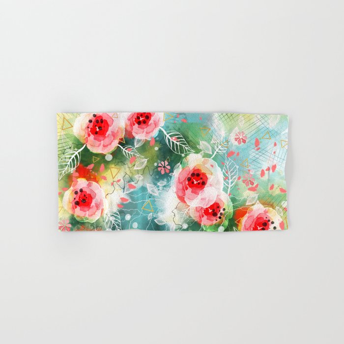 Abstract painting nature and geometric Bath Towel Gallery Image 1