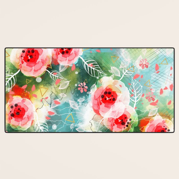 Abstract painting nature and geometric Desk Mat Gallery Image 3