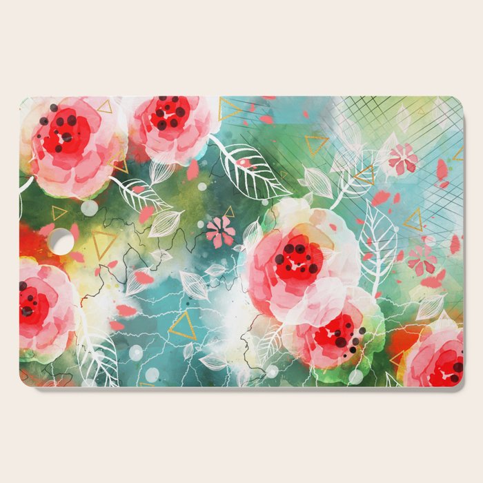 Abstract painting nature and geometric Cutting Board Gallery Image 1