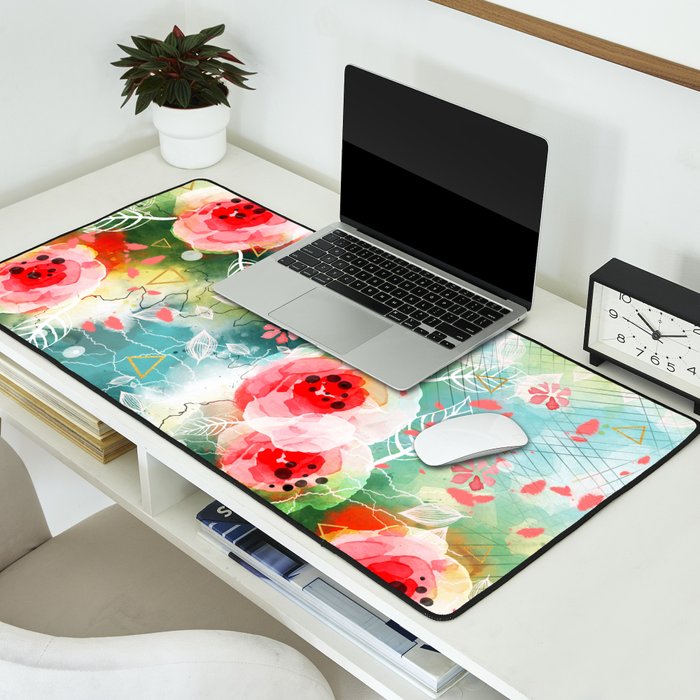 Abstract painting nature and geometric Desk Mat Gallery Image 2