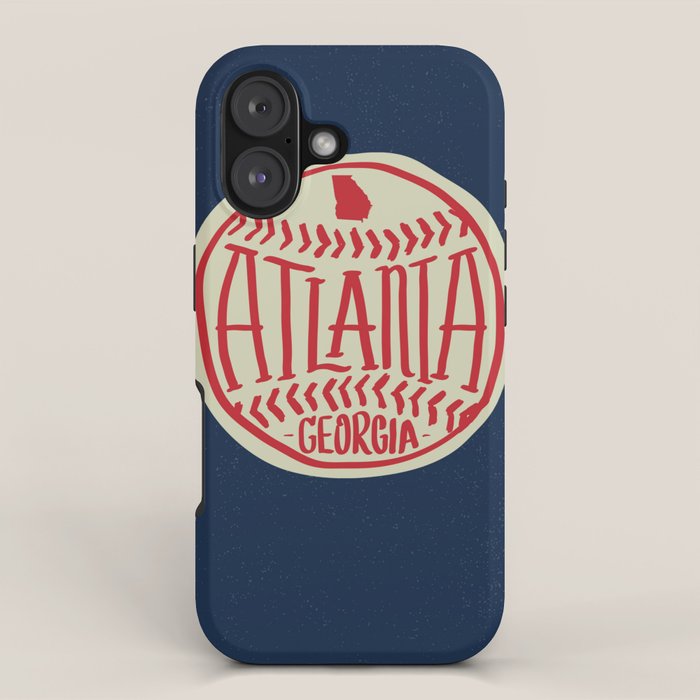 Atlanta Georgia Baseball - Hand Drawn, Script Typography iPhone Case Gallery Image 1