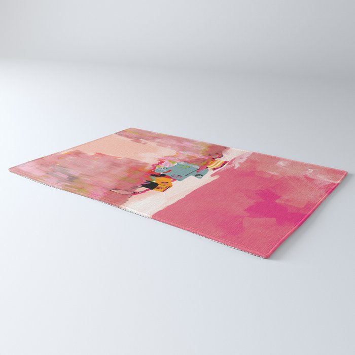 beach life pink Rug Gallery Image 3