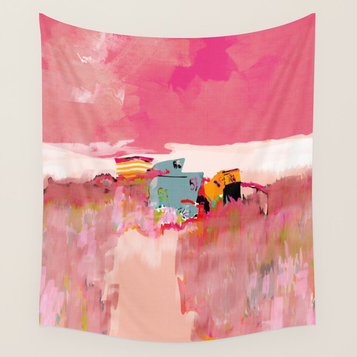 beach life pink Wall Tapestry Gallery Image 4